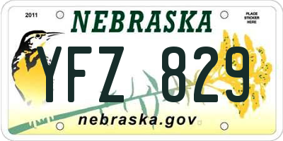 NE license plate YFZ829