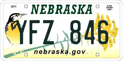 NE license plate YFZ846