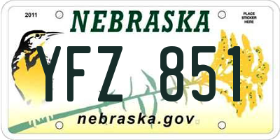 NE license plate YFZ851