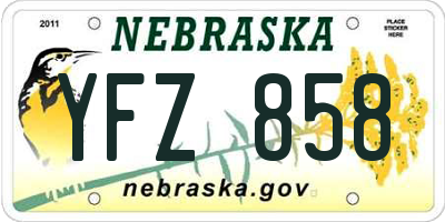 NE license plate YFZ858