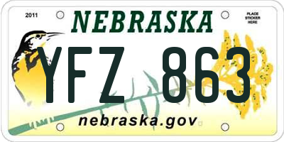 NE license plate YFZ863