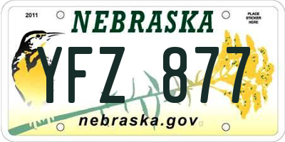 NE license plate YFZ877