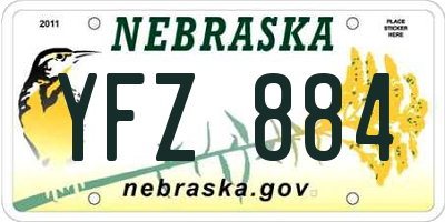 NE license plate YFZ884