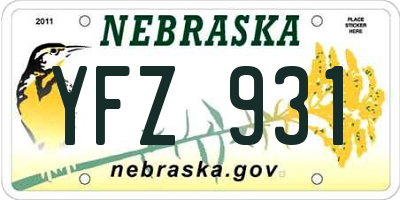 NE license plate YFZ931