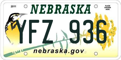 NE license plate YFZ936