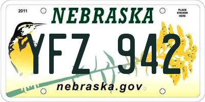 NE license plate YFZ942
