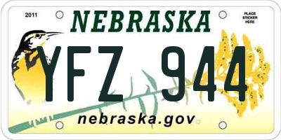 NE license plate YFZ944