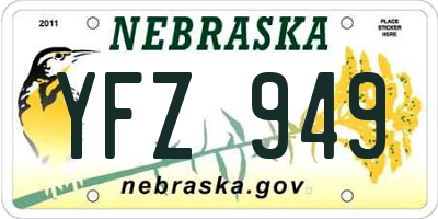 NE license plate YFZ949