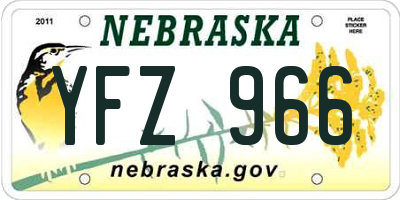 NE license plate YFZ966