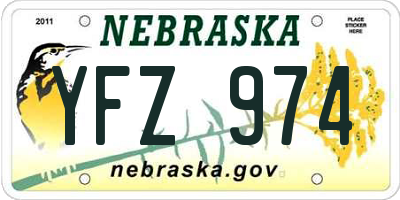 NE license plate YFZ974