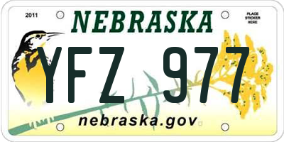 NE license plate YFZ977