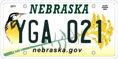 NE license plate YGA021