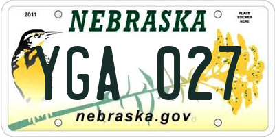 NE license plate YGA027