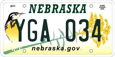 NE license plate YGA034