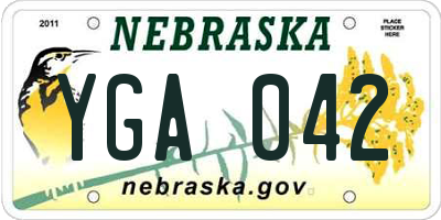 NE license plate YGA042