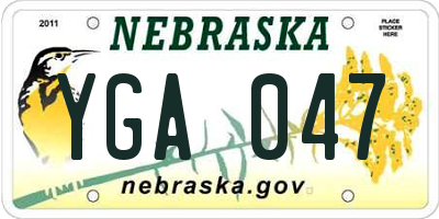 NE license plate YGA047