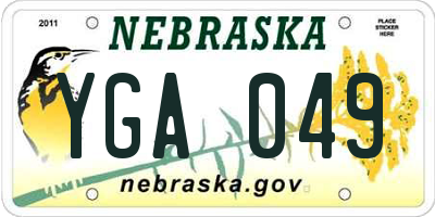 NE license plate YGA049