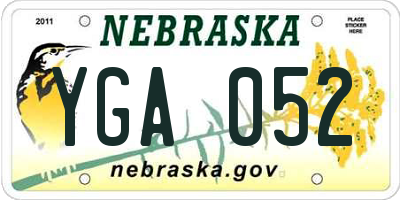 NE license plate YGA052