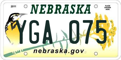 NE license plate YGA075