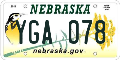 NE license plate YGA078