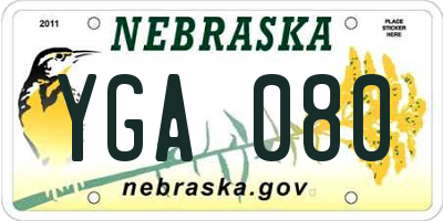 NE license plate YGA080
