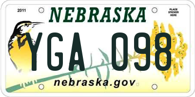 NE license plate YGA098