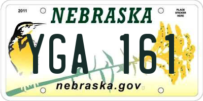NE license plate YGA161