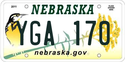 NE license plate YGA170