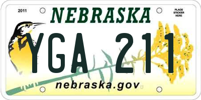 NE license plate YGA211