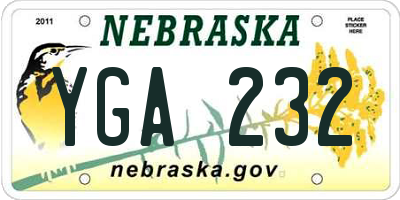 NE license plate YGA232