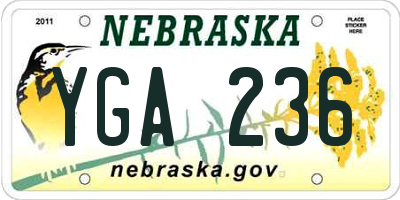 NE license plate YGA236