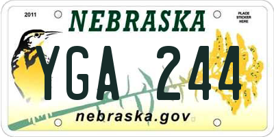 NE license plate YGA244