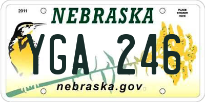 NE license plate YGA246