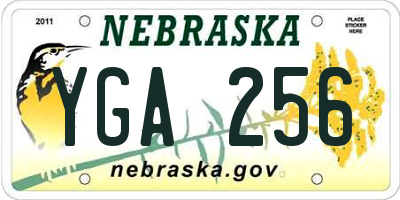 NE license plate YGA256