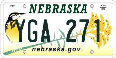 NE license plate YGA271