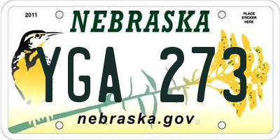 NE license plate YGA273