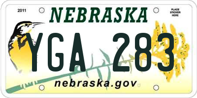 NE license plate YGA283