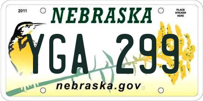 NE license plate YGA299