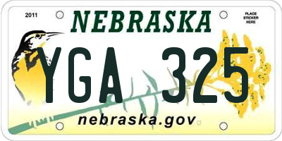 NE license plate YGA325