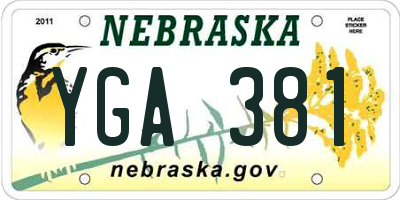 NE license plate YGA381