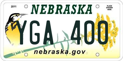 NE license plate YGA400