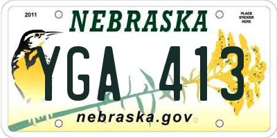 NE license plate YGA413