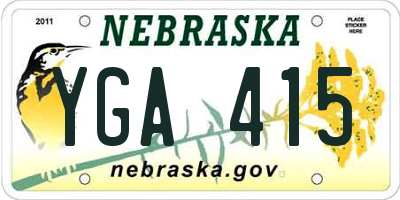 NE license plate YGA415