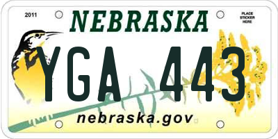 NE license plate YGA443