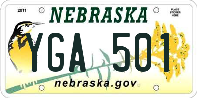 NE license plate YGA501