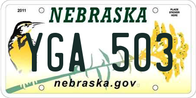 NE license plate YGA503