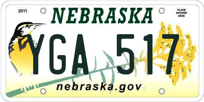 NE license plate YGA517