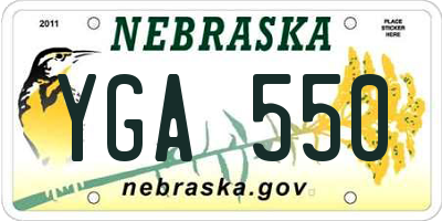 NE license plate YGA550