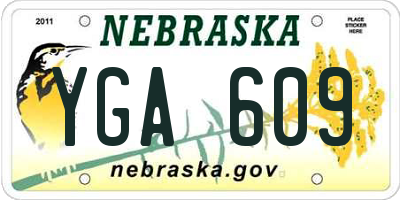 NE license plate YGA609