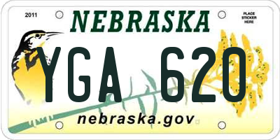 NE license plate YGA620